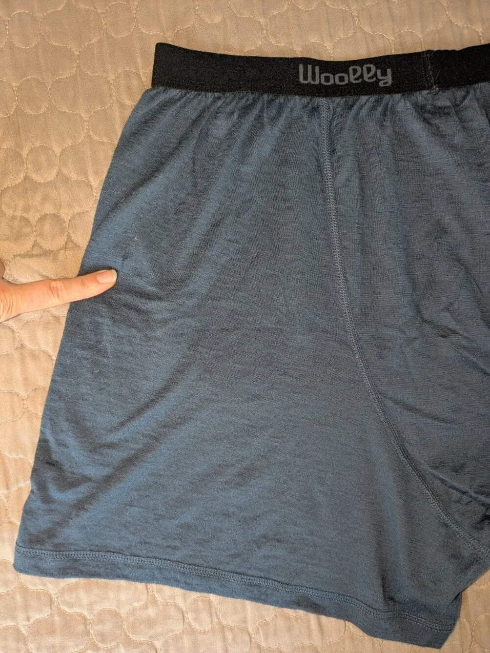 Woolly Everyday Mens Boxer Briefs Underwear Size XL Navy Blue Merino Wool Flaw
